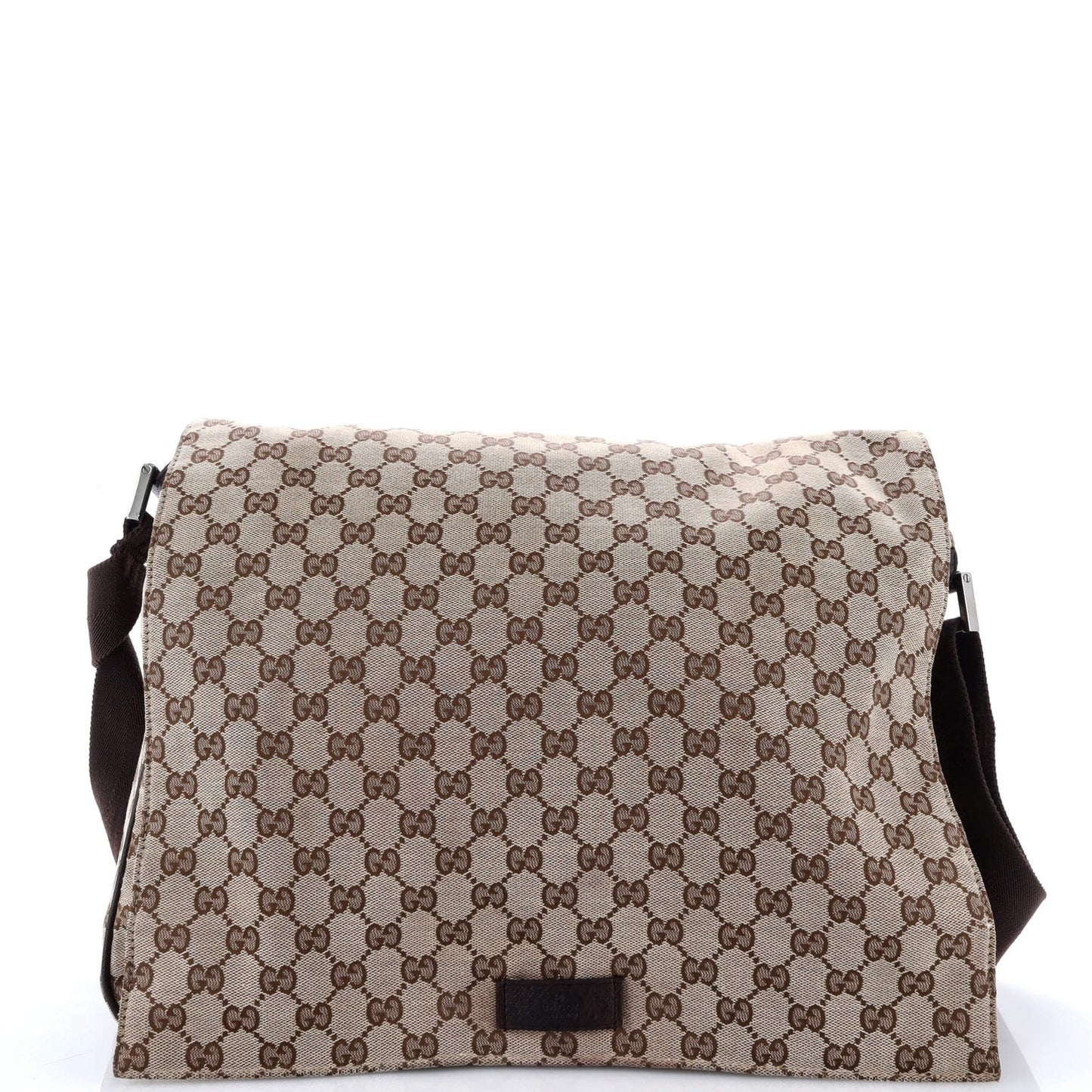 Gucci Flap Messenger Bag Gg Canvas Large