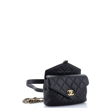 Chanel Carry With Chic Chain Flap Waist Bag Quilted Calfskin