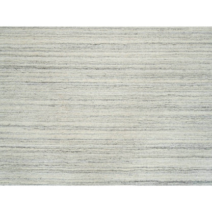12'1"X12'1" Ivory Hand Loomed Undyed Natural Wool Modern Design Round Rug