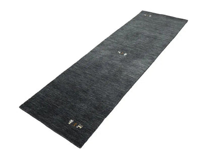 Plush Gabbeh Runner Rug Charcoal Tribal Modern
