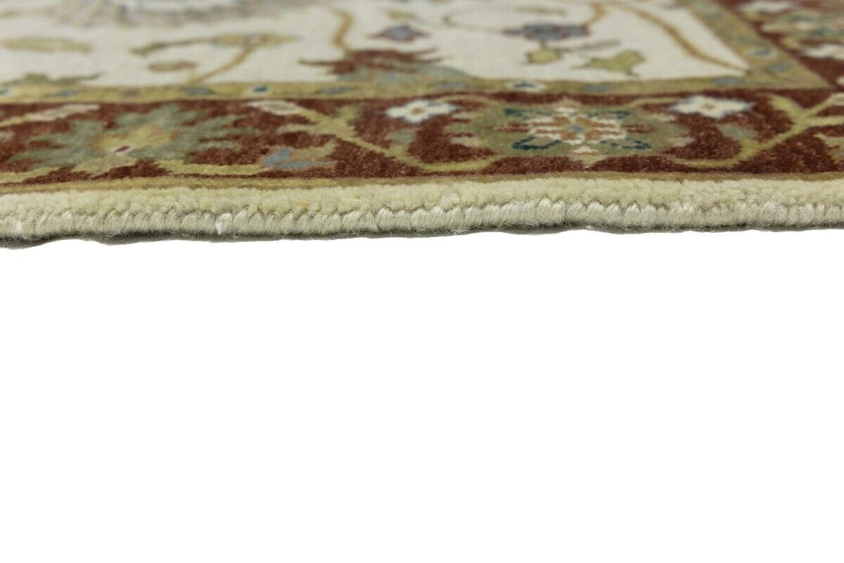 Hand-Knotted Cream Floral Design Osh Chobi Rug