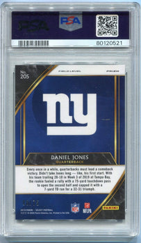 Daniel Jones 2019 Panini Select Field Level Blue Prizm Rc #205 8/75 Psa Graded 1