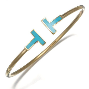 Tiffany&Co. Bracelet Tiffany T Wire Turquoise Bangle 18K 750 Yellow Gold
