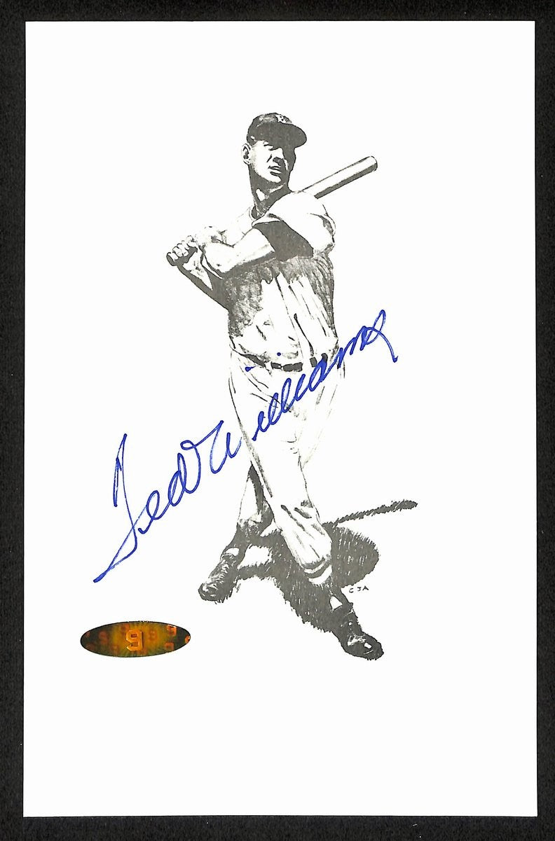 Ted Williams Hof Signed/Autographed 5.5X9 Lithograph Boston Red Sox Twf 199421