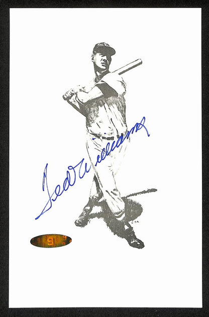Ted Williams Hof Signed/Autographed 5.5X9 Lithograph Boston Red Sox Twf 199421