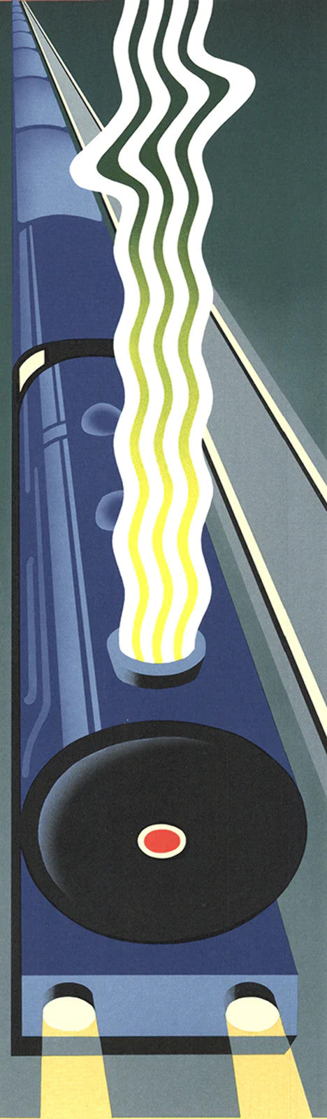 Michael Doret Le Train Bleu " Lithograph Contemporary Blue Red