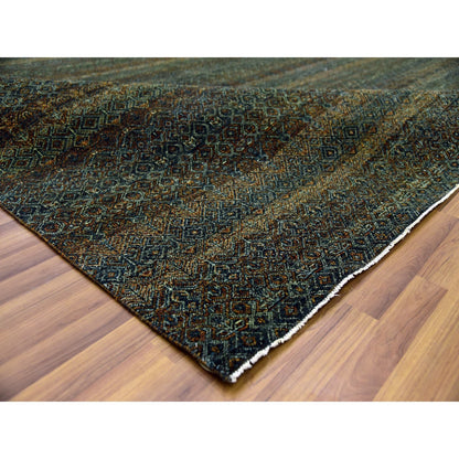 12'X12' Brown Kohinoor Herrita Design Wool Hand Knotted Xl Square Rug