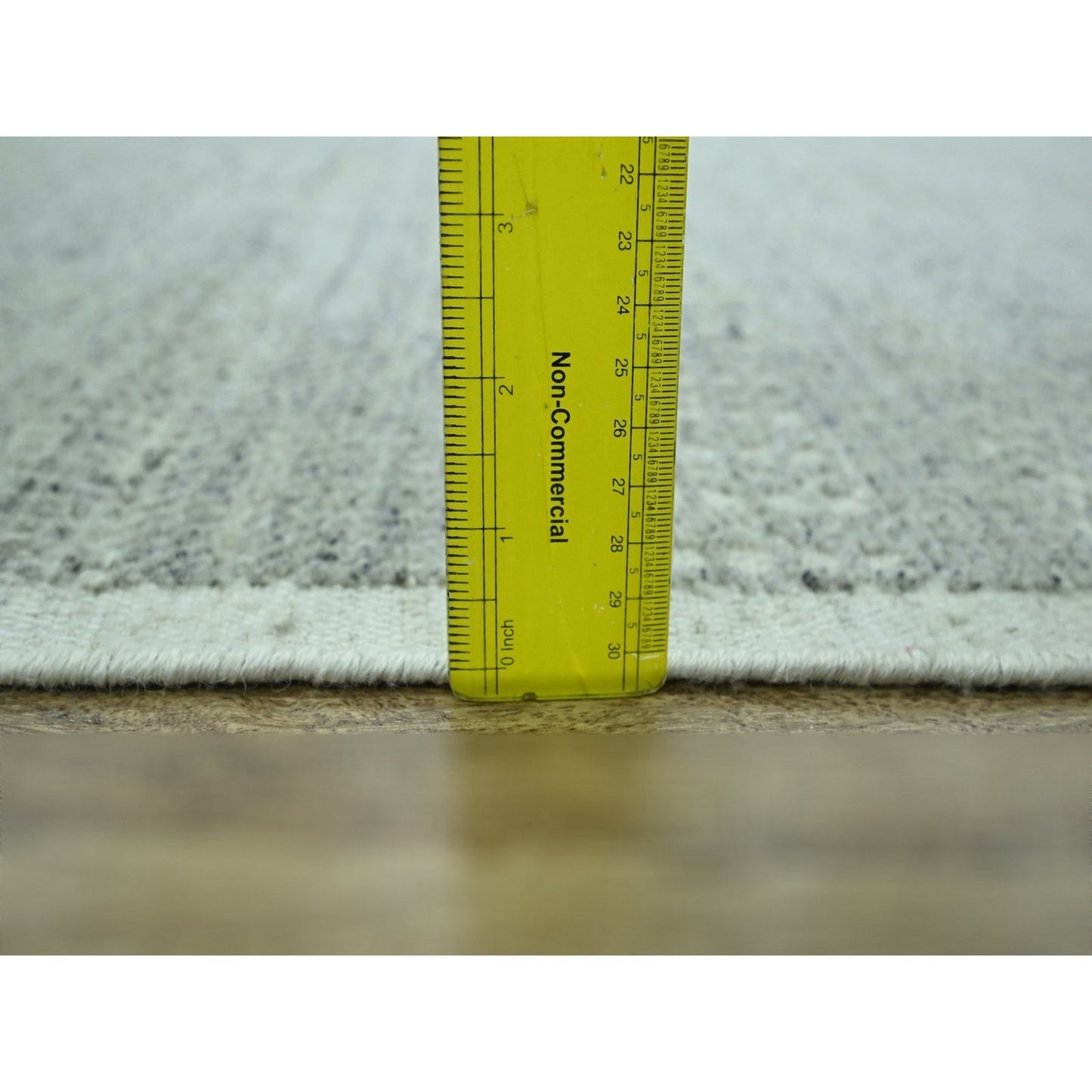 10'1"X13'9" Gray Wool Rug Distressed & Oxidized Grass Design Hand Knotted