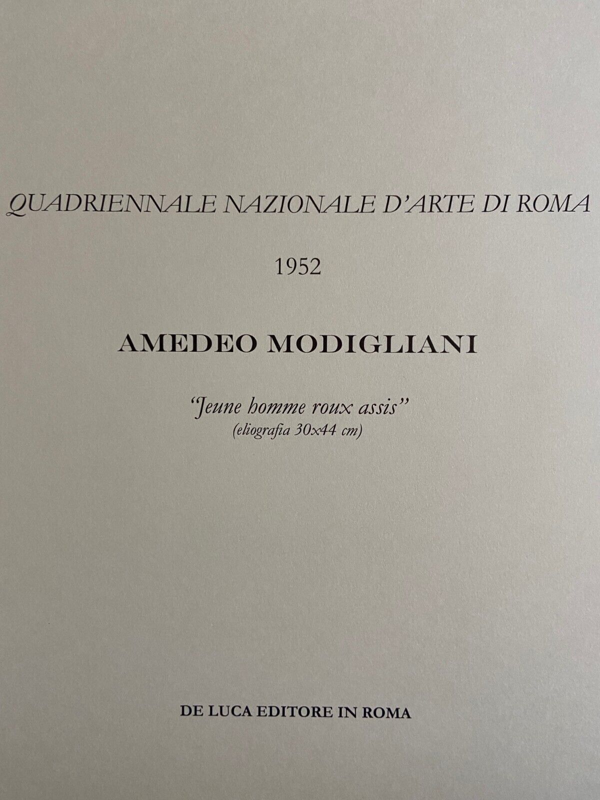 Amedeo Modigliani 1952 Coa Quadriennale Signed Op (Egon Schiele)