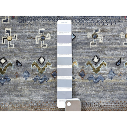 2'4"X9'9" Hand Knotted Kashkuli Gabbeh Pictorial Design Wool Runner Rug