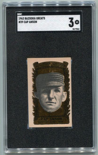 Cap Anson 1963 Bazooka Greats Card #39 Sgc Graded