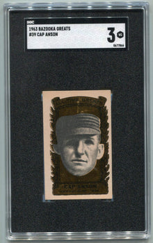 Cap Anson 1963 Bazooka Greats Card #39 Sgc Graded
