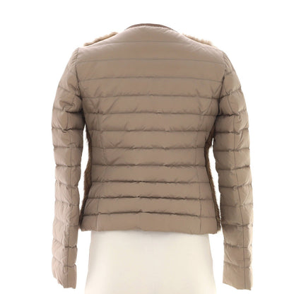 Moncler Women'S Collarless Zip Puffer Jacket Fur With Quilted Polyamide