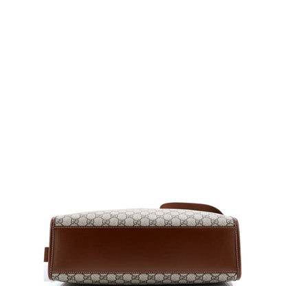 Gucci Vertical Structured Top Handle Open Tote Gg Coated Canvas Medium