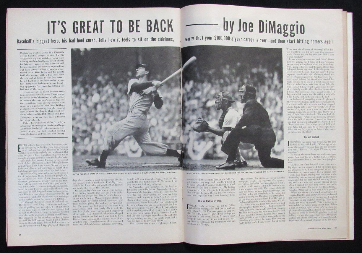 Joe Dimaggio Autographed August 1, 1949 Life