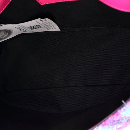 Versace Medusa Icon Chain Flap Bag Quilted Tweed East West