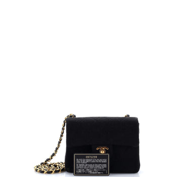 Chanel Vintage Square Classic Single Flap Bag Quilted Jersey Mini