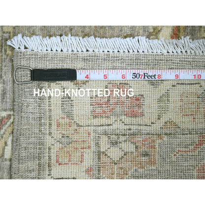 2'6"X6' Gray Peshawar Heris Design Wool Hand Knotted Runner Oriental Rug