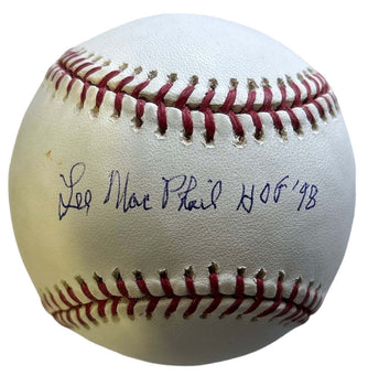 Lee Mac Phail Hof 98 Autographed Official Major League Baseball (Psa)