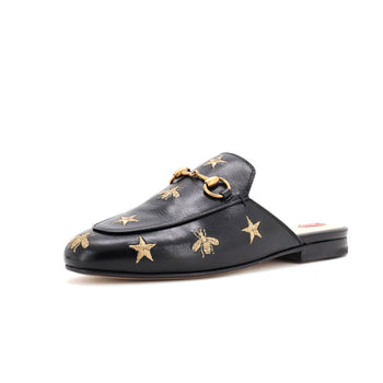 Gucci Women'S Princetown Mules Embroidered Leather