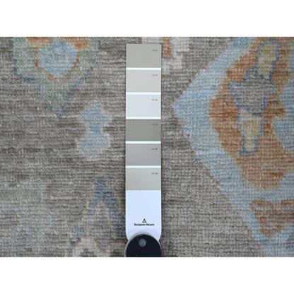 8'X9'8" Anvil Gray Extra Soft Wool Weft Afghan Angora Oushak Oriental Rug