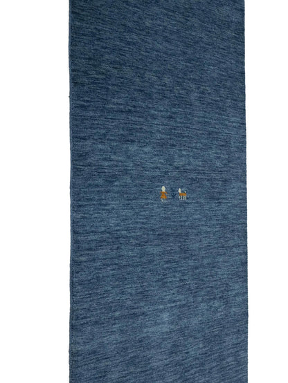 Modern Gabbeh Runner Rug 3X10 Ft Steel Blue