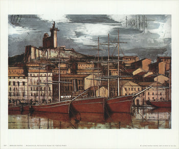Bernard Buffet Marseille, Bateaux Dans Le Vieux-Port 