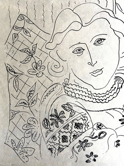 Henri Matisse Lithograph 1960 Coa Contract Signed By Hand Numbered Crayon