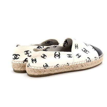 Chanel Women'S All Over Cc Cap Toe Espadrilles Printed Leather