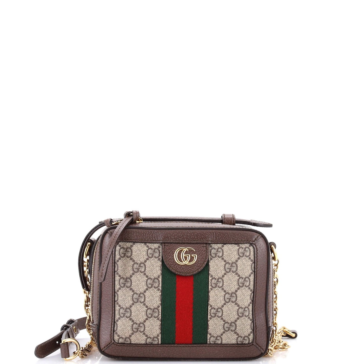 Gucci Ophidia Zip Around Camera Bag Gg Coated Canvas Mini
