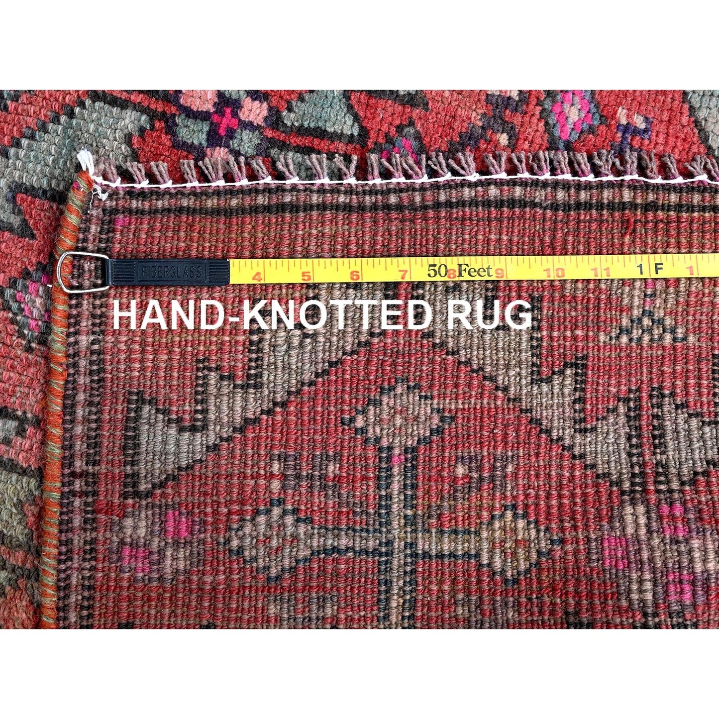 2'8"X9'10" Red Vintage Northwest Zoroastrian Hand Knotted Wool Runner Rug