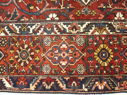 Vintage Red Floral Rug Extra-Large Handmade