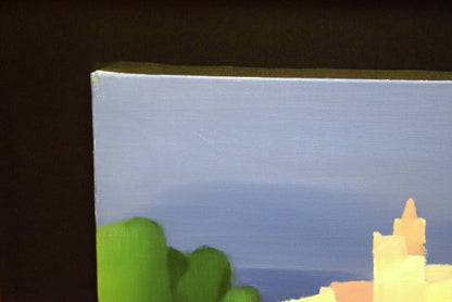 French Oil Painting Modernist Landscape Cubist Style Framed by Alfred Defossez