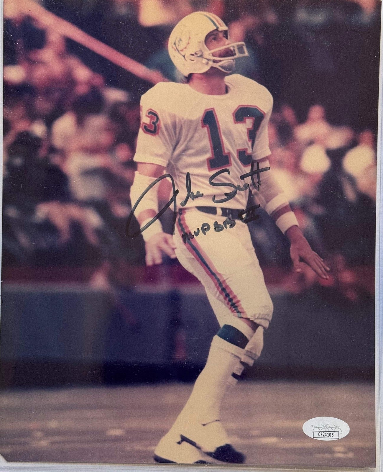 Jake Scott Autographed Dolphins 8X10 Football Photo (Jsa)