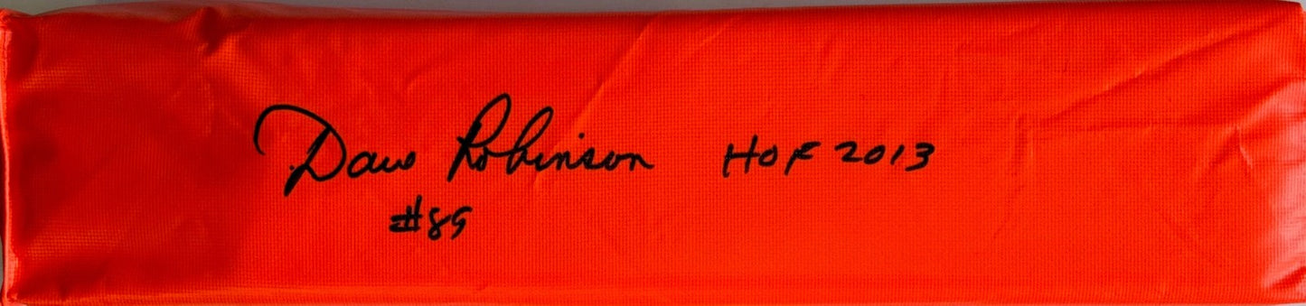 Dave Robinson Packers Signed Orange Endzone Pylon W/Hof 2013 (Schwartz Sports)
