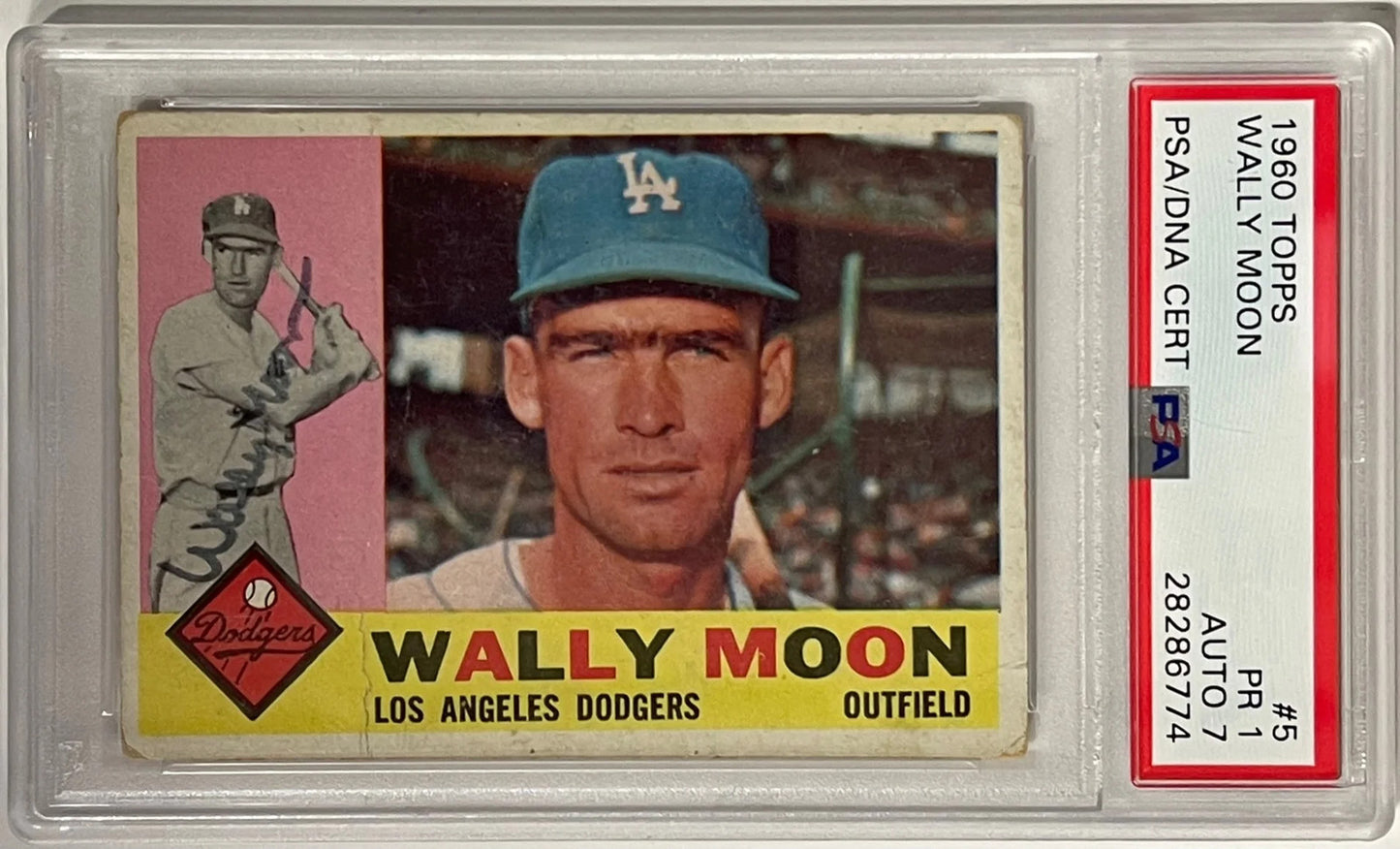 Wally Moon Autographed 1960 Topps Card #5 (Psa)