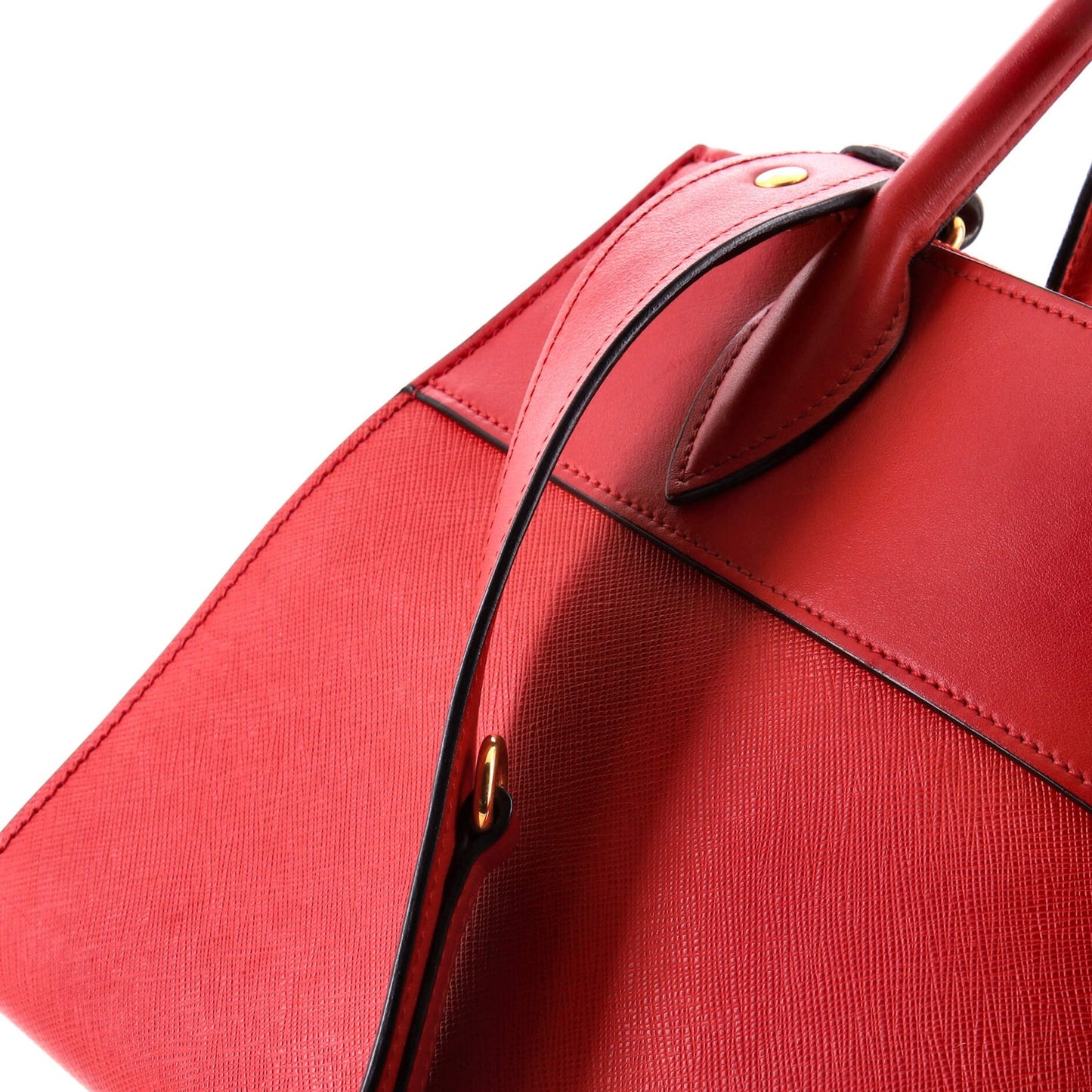 Prada Paradigme Tote Saffiano With City Calf Small