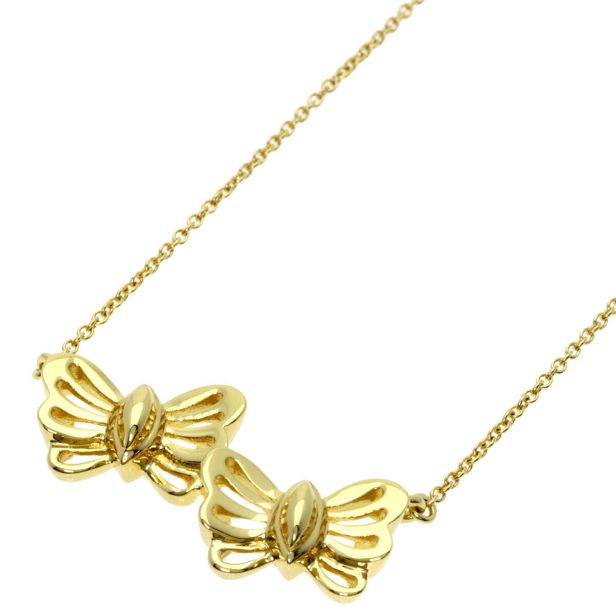 Tiffany&Co. Necklace Double Butterfly K18 Yellow