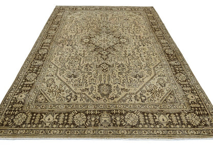 Distressed Antique Rug Muted Classic Floral
