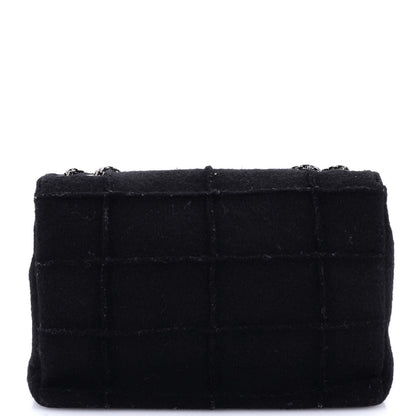 Chanel Chocolate Bar Mademoiselle Flap Bag Quilted Wool Jumbo