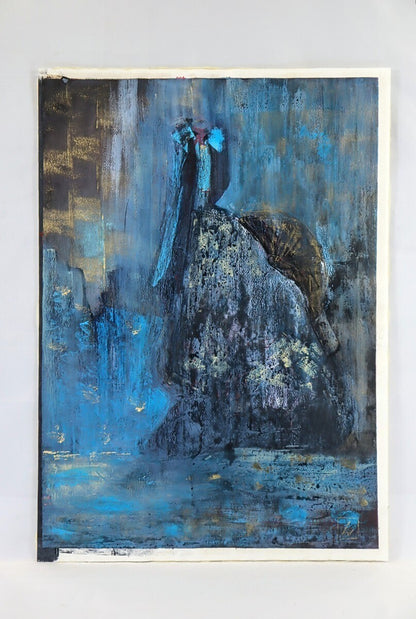 Lucila Viso Oil Painting "Blue Fantasy" Signed 1997 F25 Argentina France