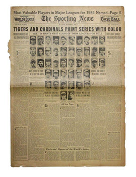 October 4, 1934 The Sporting News Newspaper - 1934 Mvp'S Named Lou Gehrig
