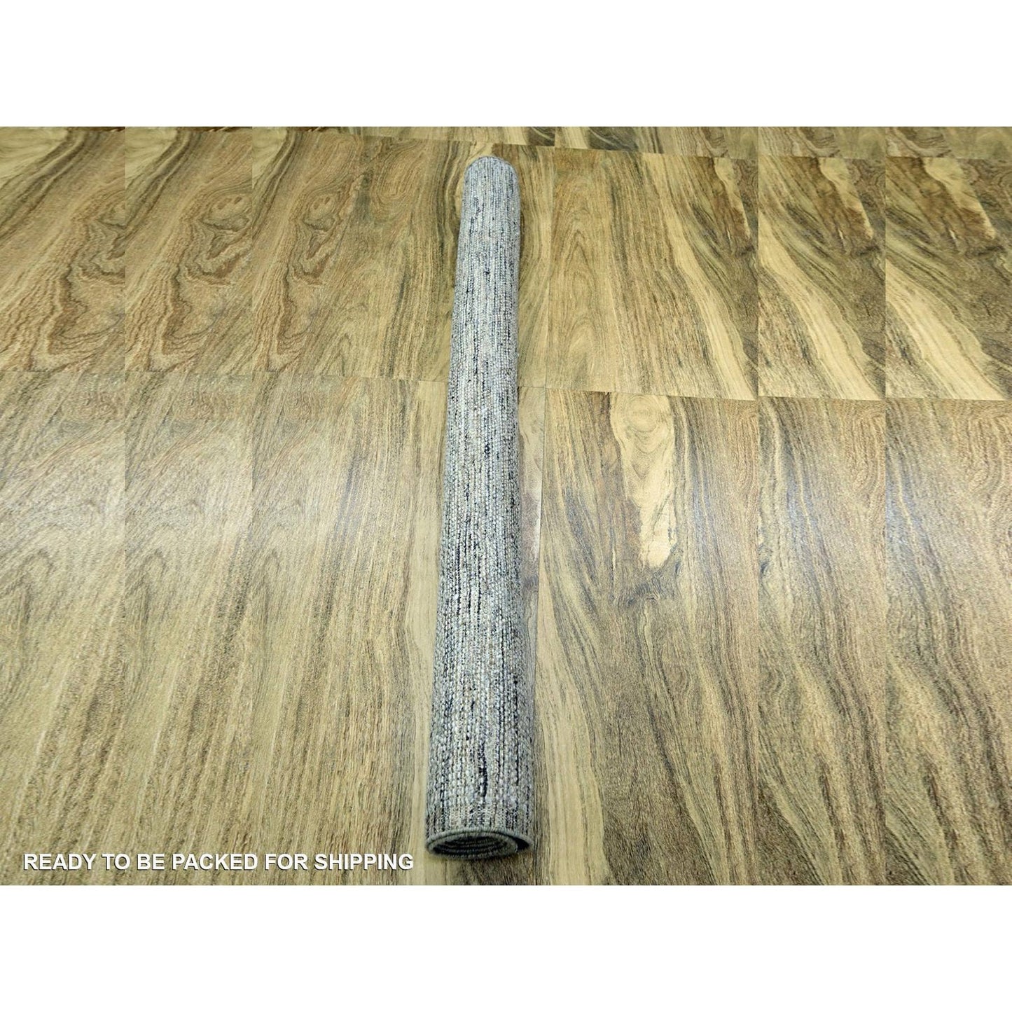 6'1"X9' Brown Pure Wool Rug Hand Knotted Oxidized Grass Design Oriental