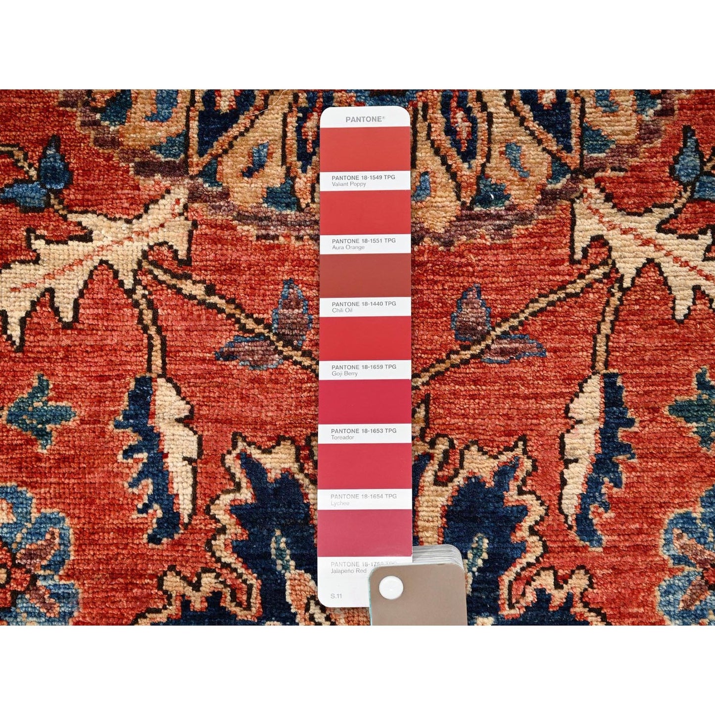 3'X5'2" Red Northwest Zoroastrian Flower Design Pure Wool Hand Knotted Rug