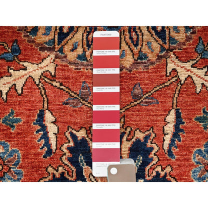 3'X5'2" Red Northwest Zoroastrian Flower Design Pure Wool Hand Knotted Rug