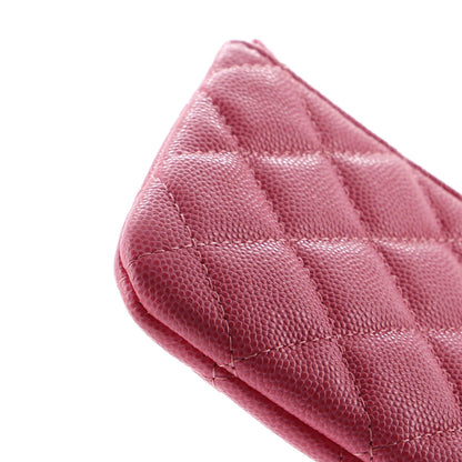 Chanel Classic O Case Pouch Quilted Caviar Mini