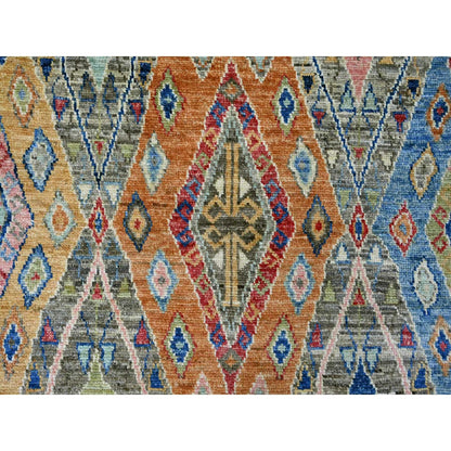 7'10"X9'6" Gray Hand Knotted Rug Wool Anatolian Village Inspired Design