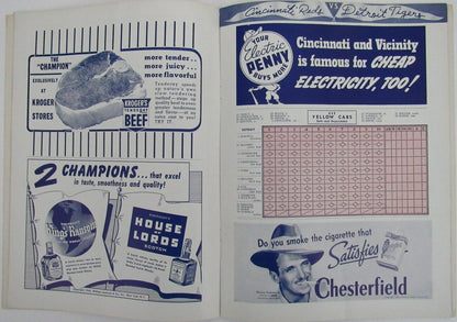 1940 World Series Program Cincinnati Reds Vs.