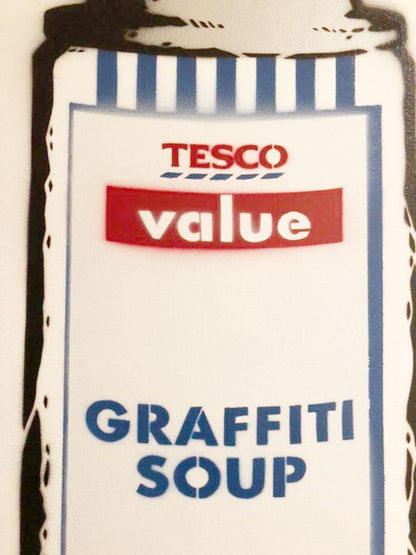 Andy Warhol homage Oversize Rene Gagnon Painting Stencil Spray on Canvas