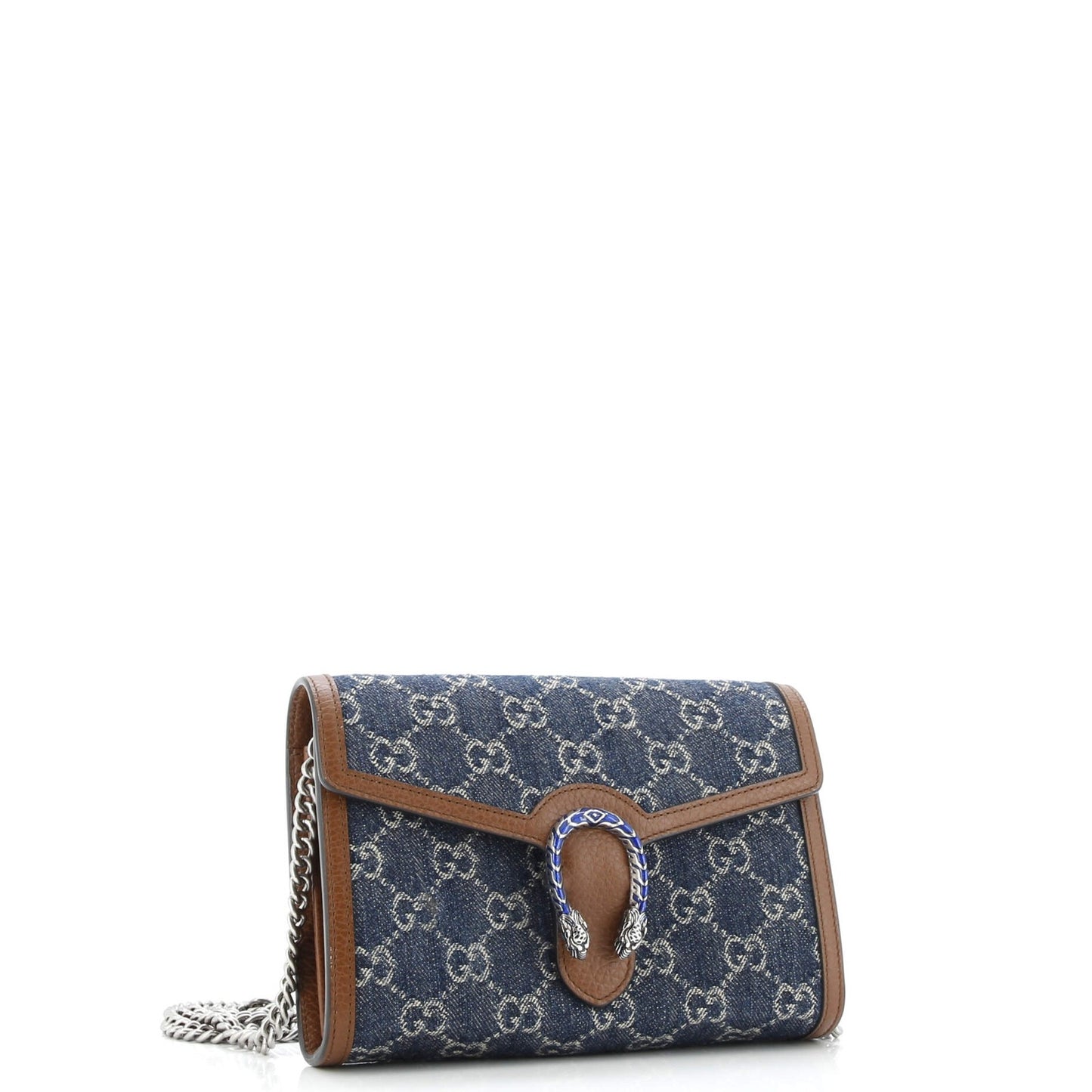 Gucci Dionysus Chain Wallet Gg Denim Small